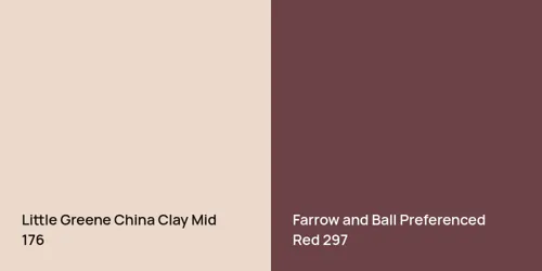 176 China Clay Mid vs 297 Preferenced Red