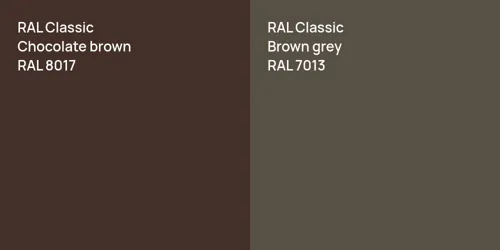 RAL 8017  Chocolate brown vs RAL 7013  Brown grey