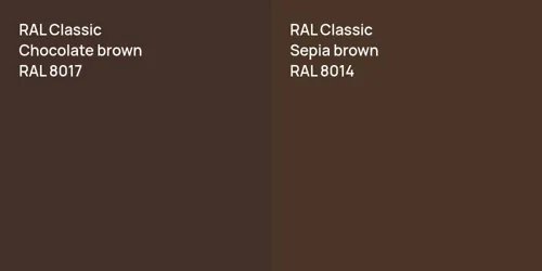 RAL 8017  Chocolate brown vs RAL 8014  Sepia brown