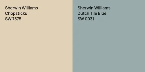 SW 7575 Chopsticks vs SW 0031 Dutch Tile Blue