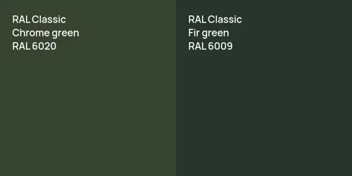 RAL 6020  Chrome green vs RAL 6009  Fir green