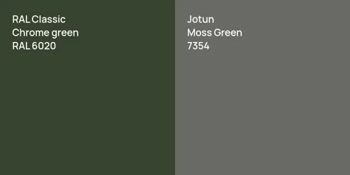 RAL 6020  Chrome green vs 7354 Moss Green