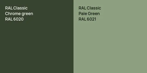 RAL 6020  Chrome green vs RAL 6021 Pale Green