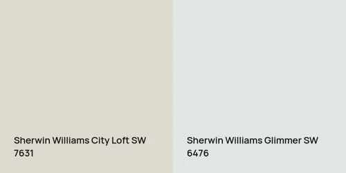 SW 7631 City Loft vs SW 6476 Glimmer