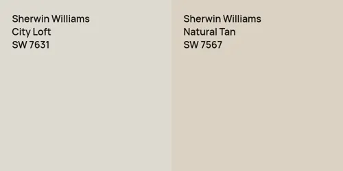 SW 7631 City Loft vs SW 7567 Natural Tan