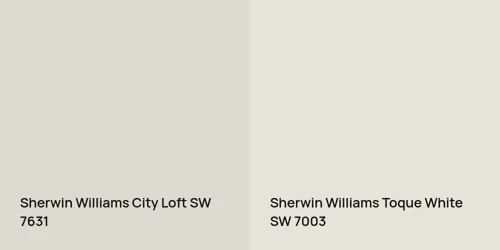 SW 7631 City Loft vs SW 7003 Toque White