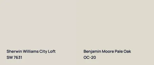 SW 7631 City Loft vs OC-20 Pale Oak