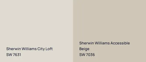 SW 7631 City Loft vs SW 7036 Accessible Beige