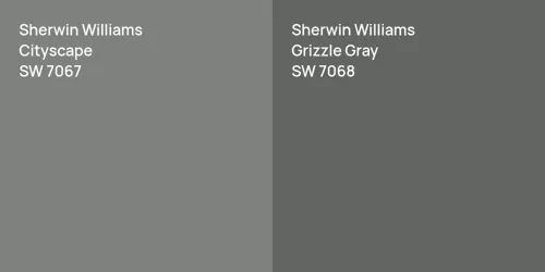 SW 7067 Cityscape vs SW 7068 Grizzle Gray