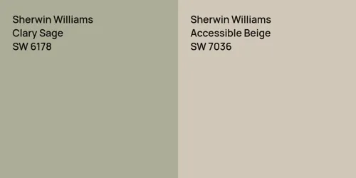 SW 6178 Clary Sage vs SW 7036 Accessible Beige