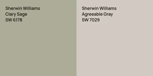 SW 6178 Clary Sage vs SW 7029 Agreeable Gray