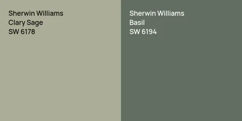 SW 6178 Clary Sage vs SW 6194 Basil