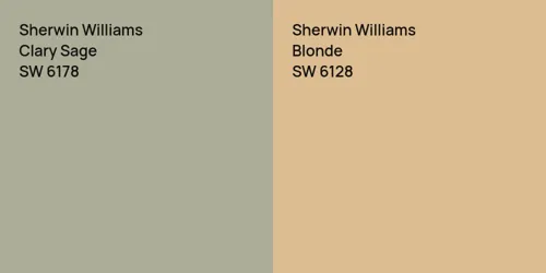 SW 6178 Clary Sage vs SW 6128 Blonde