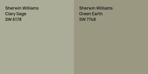 SW 6178 Clary Sage vs SW 7748 Green Earth