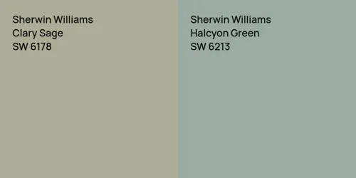 SW 6178 Clary Sage vs SW 6213 Halcyon Green