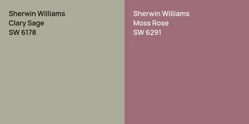 SW 6178 Clary Sage vs SW 6291 Moss Rose