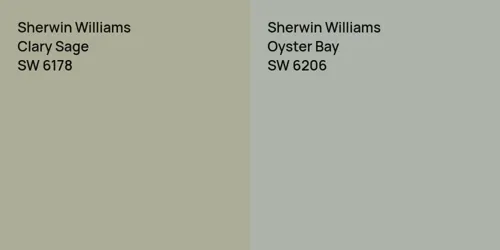 SW 6178 Clary Sage vs SW 6206 Oyster Bay