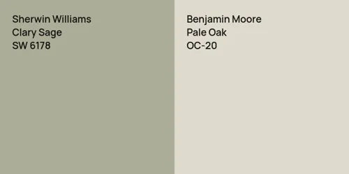 SW 6178 Clary Sage vs OC-20 Pale Oak