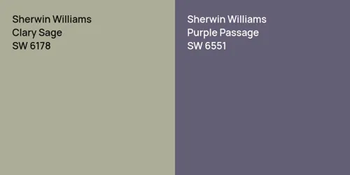 SW 6178 Clary Sage vs SW 6551 Purple Passage