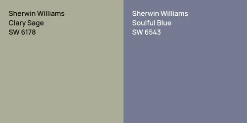 SW 6178 Clary Sage vs SW 6543 Soulful Blue