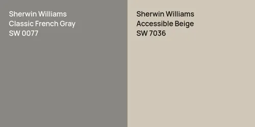 SW 0077 Classic French Gray vs SW 7036 Accessible Beige