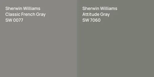 SW 0077 Classic French Gray vs SW 7060 Attitude Gray