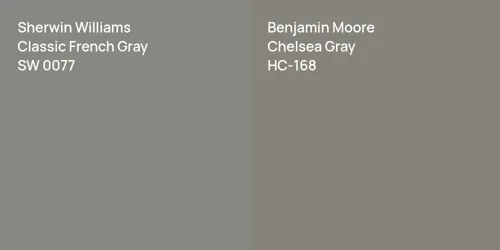 SW 0077 Classic French Gray vs HC-168 Chelsea Gray