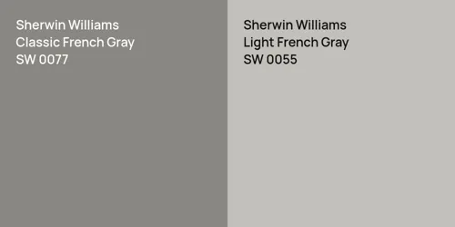 SW 0077 Classic French Gray vs SW 0055 Light French Gray