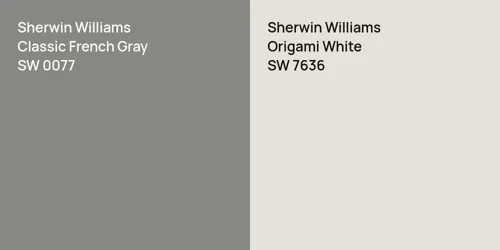 SW 0077 Classic French Gray vs SW 7636 Origami White