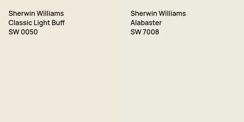 SW 0050 Classic Light Buff vs SW 7008 Alabaster