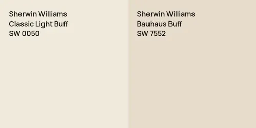 SW 0050 Classic Light Buff vs SW 7552 Bauhaus Buff