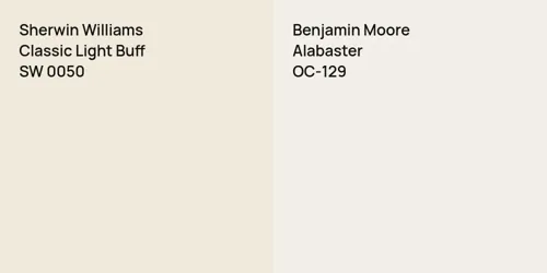 SW 0050 Classic Light Buff vs OC-129 Alabaster