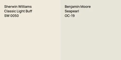 SW 0050 Classic Light Buff vs OC-19 Seapearl