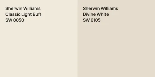 SW 0050 Classic Light Buff vs SW 6105 Divine White