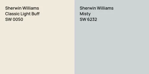 SW 0050 Classic Light Buff vs SW 6232 Misty