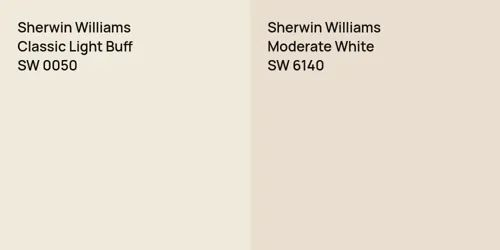 SW 0050 Classic Light Buff vs SW 6140 Moderate White