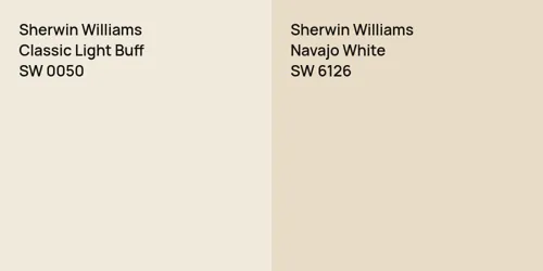 SW 0050 Classic Light Buff vs SW 6126 Navajo White