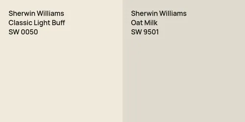 SW 0050 Classic Light Buff vs SW 9501 Oat Milk