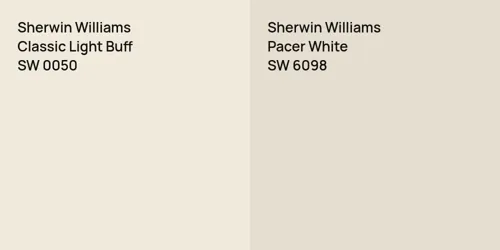 SW 0050 Classic Light Buff vs SW 6098 Pacer White