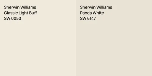 SW 0050 Classic Light Buff vs SW 6147 Panda White