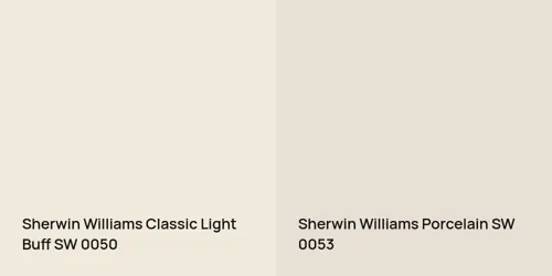 SW 0050 Classic Light Buff vs SW 0053 Porcelain