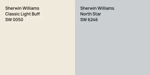 SW 0050 Classic Light Buff vs SW 6246 North Star