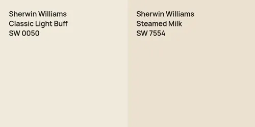 SW 0050 Classic Light Buff vs SW 7554 Steamed Milk