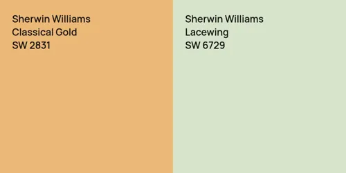 SW 2831 Classical Gold vs SW 6729 Lacewing