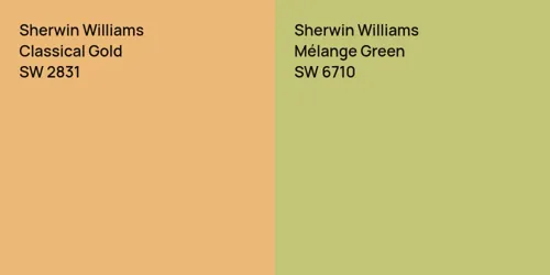 SW 2831 Classical Gold vs SW 6710 Mélange Green