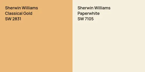 SW 2831 Classical Gold vs SW 7105 Paperwhite