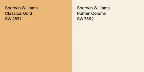 SW 2831 Classical Gold vs SW 7562 Roman Column