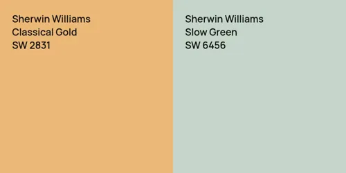 SW 2831 Classical Gold vs SW 6456 Slow Green