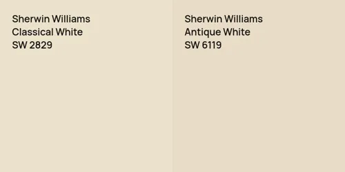 SW 2829 Classical White vs SW 6119 Antique White