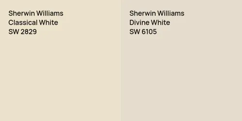 SW 2829 Classical White vs SW 6105 Divine White